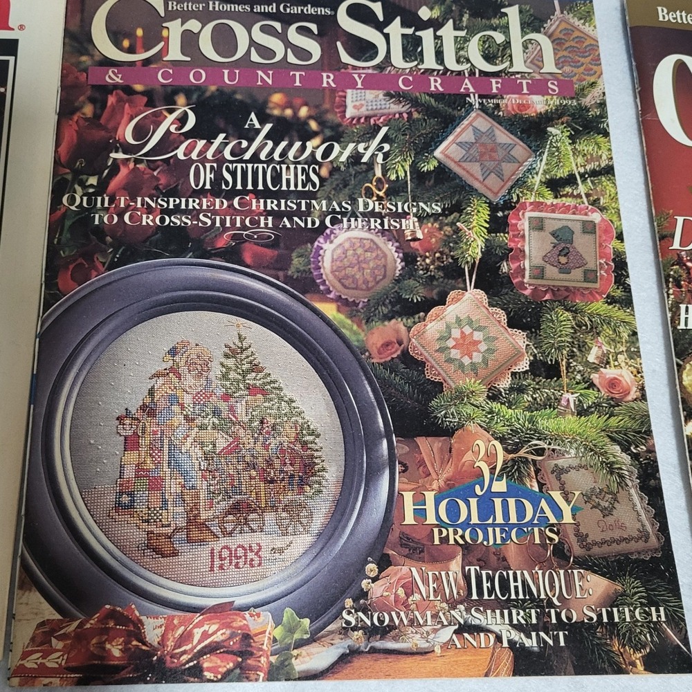 6 Pc Lot Christmas Cross Stitch Magazines Patterns Better Homes 1993 to 1994 - Picture 5 of 7